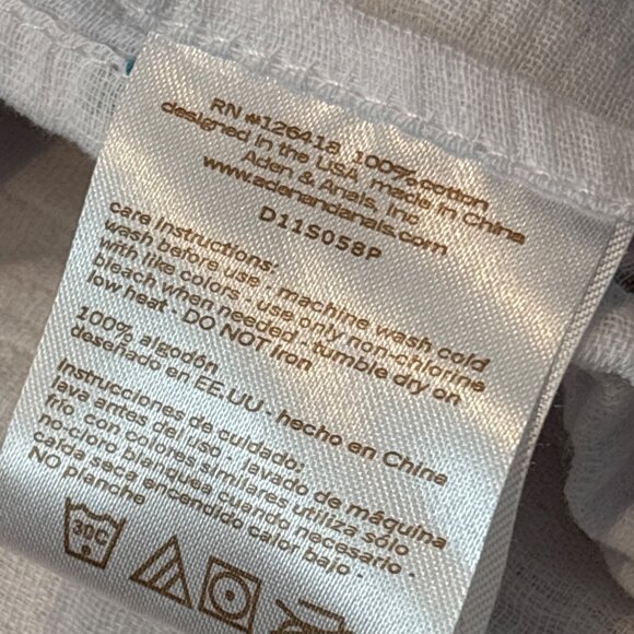 Aden + Anais Baby Muslin Swaddle Blanket 47" X 47" Cotton Star Print White Gray - Picture 4 of 4